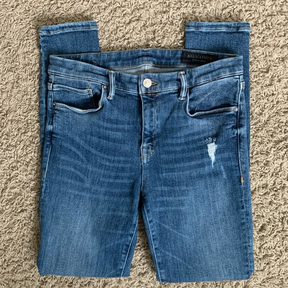 AllSaints Grace size 30 skinny fit blue jeans